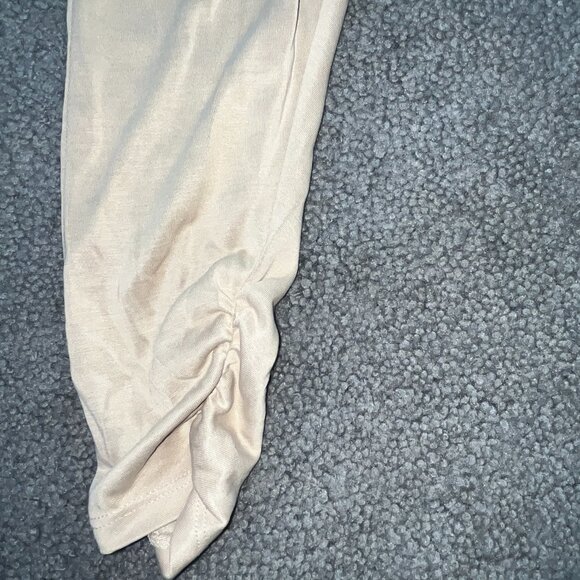 FREE PEOPLE MOVEMENT ECHO DROP CROTCH HAREM PANTS W/ RUCHED ANKLES - BEIGE - XS - Picture 5 of 12